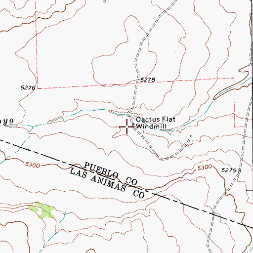 Topographic Map of Cactus Flat Windmill, CO