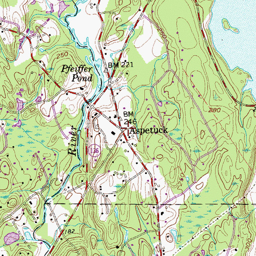 Topographic Map of Aspetuck Four Corners, CT