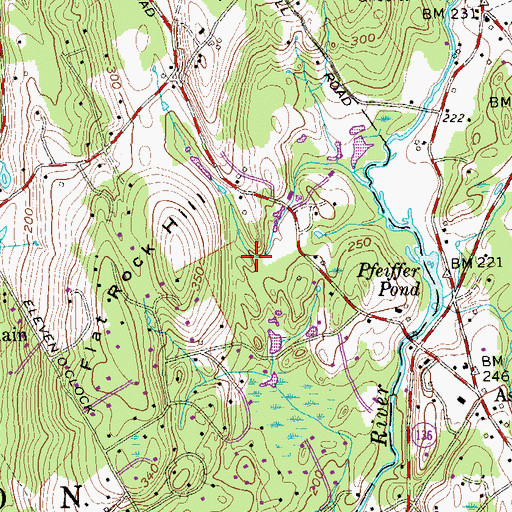 Topographic Map of Aspetuck Valley Country Club, CT