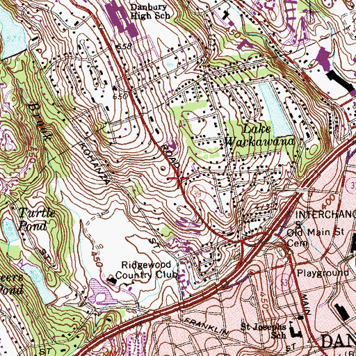 Topographic Map of Assumption Greek Orthodox Church, CT