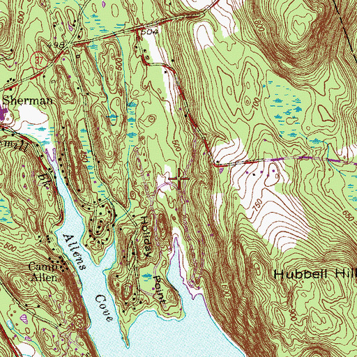 Topographic Map of Atchison Cove, CT