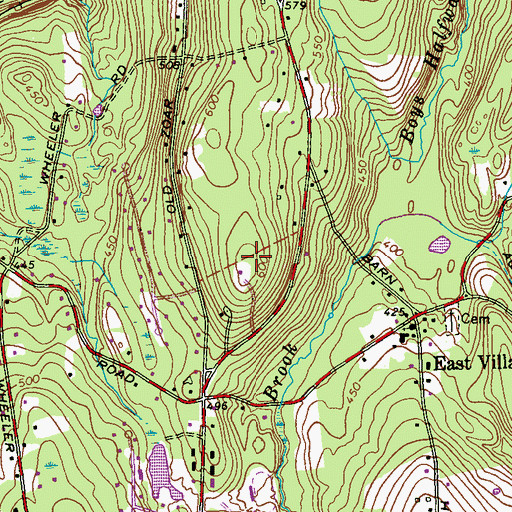 Topographic Map of Bagburn Hill, CT
