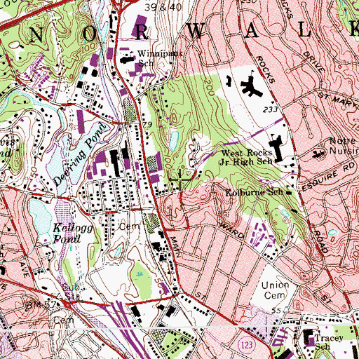 Topographic Map of Baha'i Faith, CT