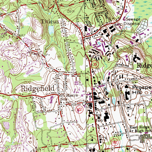 Topographic Map of Ballard Green, CT
