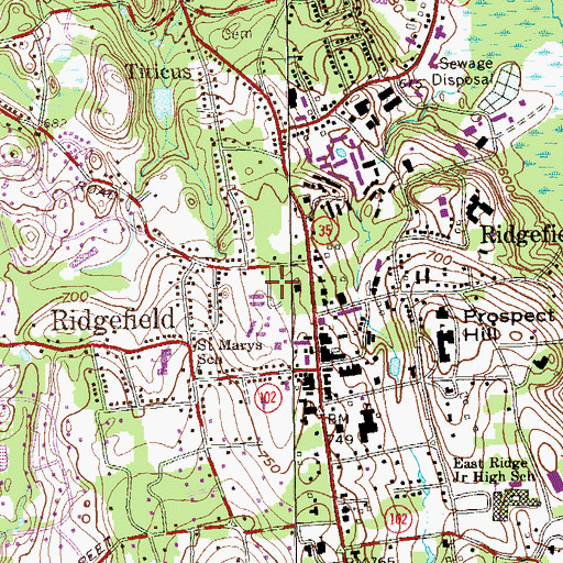 Topographic Map of Ballard Park, CT