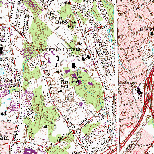 Topographic Map of Bannow Science Center, CT