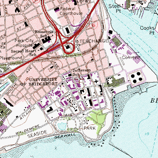 Topographic Map of Barnum-Palliser Historic District, CT