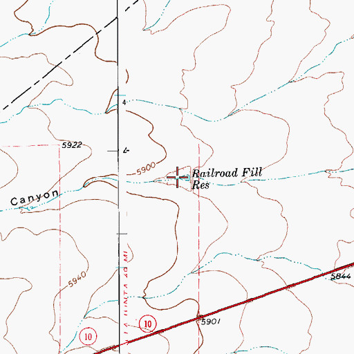 Topographic Map of Railroad Fill Reservoir, CO