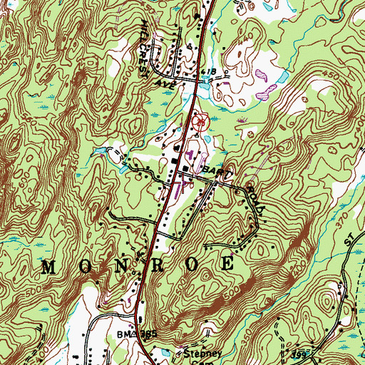 Topographic Map of Bart Center Shopping Center, CT