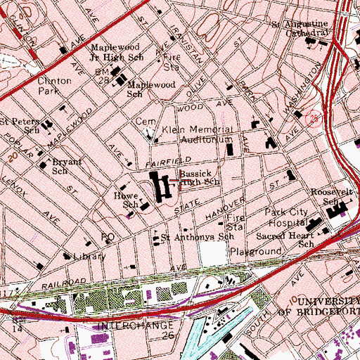 Topographic Map of Bassickville Historic District, CT