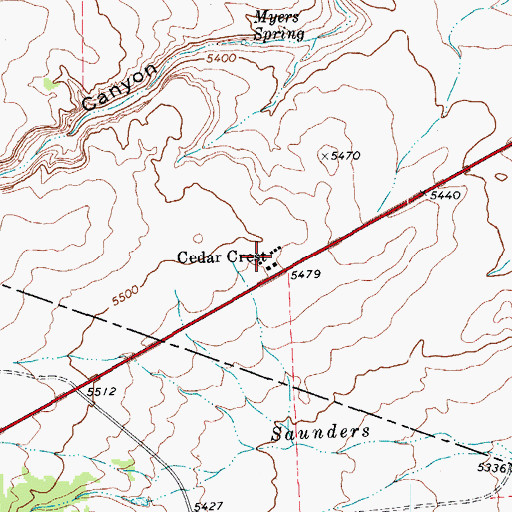 Topographic Map of Cedar Crest, CO