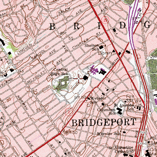 Topographic Map of Beachwood Park, CT