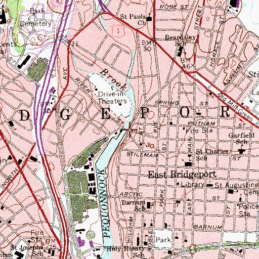 Topographic Map of Berkshire Bridge, CT