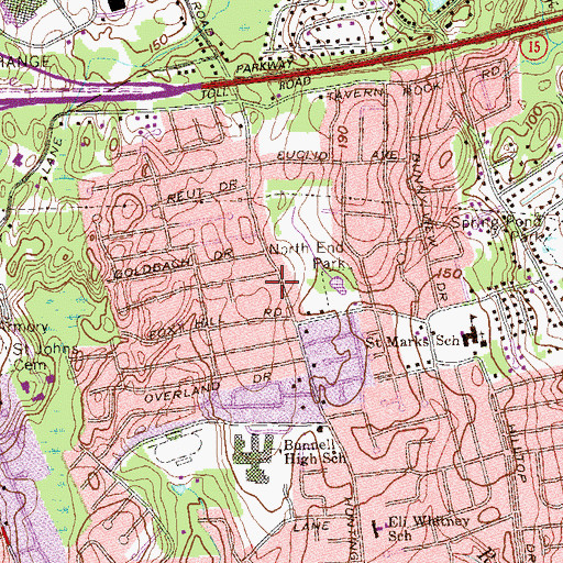 Topographic Map of Bethany Alliance Church, CT