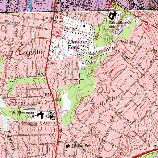 Topographic Map of Bethel African Methodist Episcopal Church, CT