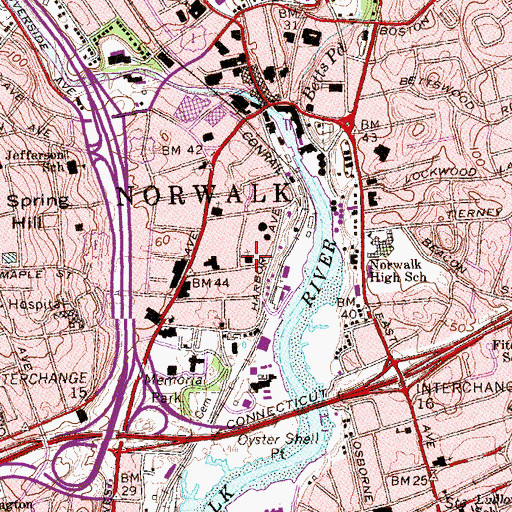 Topographic Map of Bethel African Methodist Episcopal Church, CT
