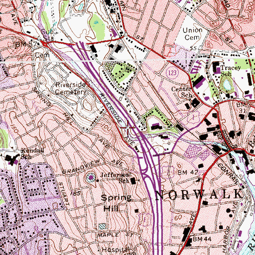 Topographic Map of Bishop Mill Pond (historical), CT
