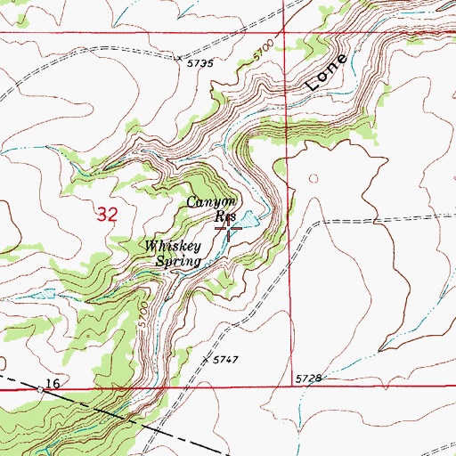 Topographic Map of Canyon Reservoir, CO