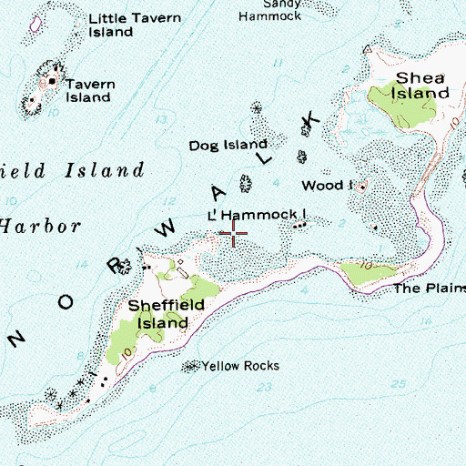 Topographic Map of Bluff Point, CT