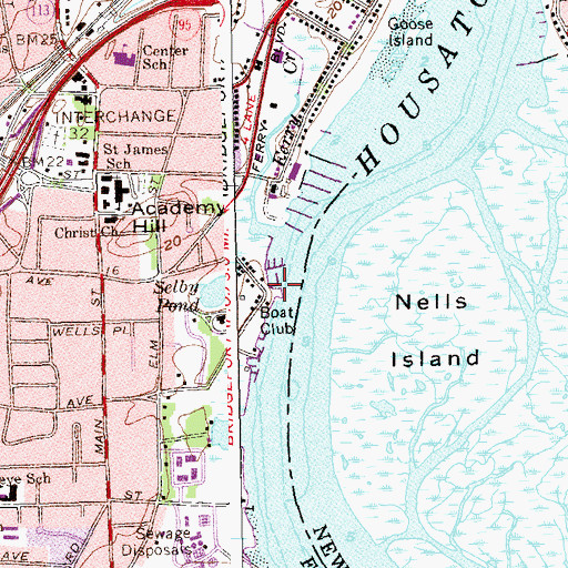 Topographic Map of Bonds Dock, CT