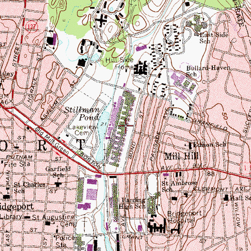 Topographic Map of Boston Industrial Park, CT
