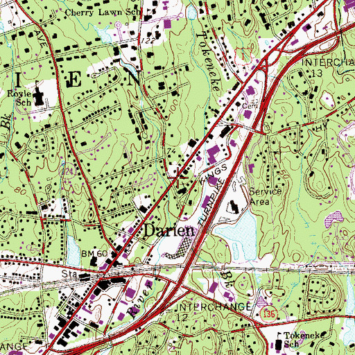 Topographic Map of Boston Post Road Historic District, CT