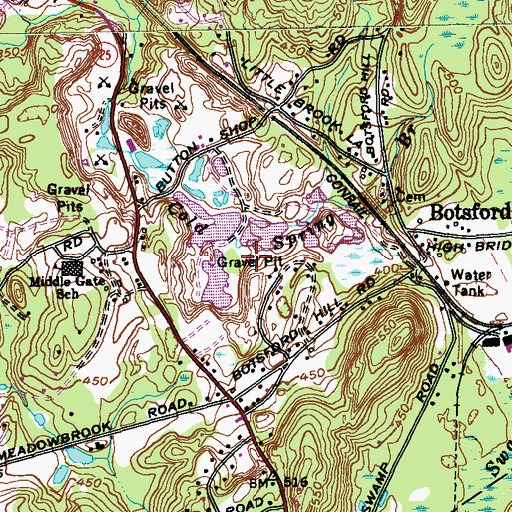 Topographic Map of Botsford Station (historical), CT