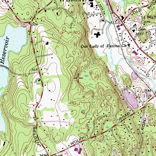 Topographic Map of Bradley Park, CT