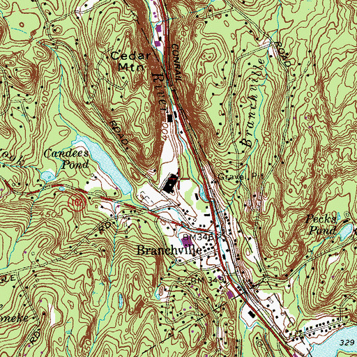 Topographic Map of Branchville Elementary School, CT