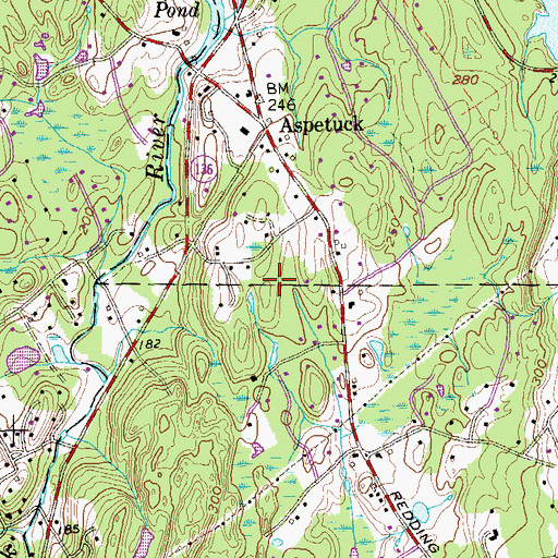 Topographic Map of Brett Woods Park, CT