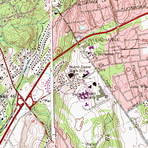 Topographic Map of Bridge Port Engineering Institute, CT