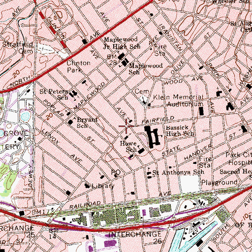 Topographic Map of Bridgeport Islamic Society, CT