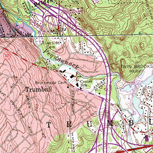 Topographic Map of Brinsmade Cemetery, CT