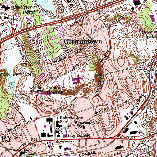 Topographic Map of Broadview Middle School, CT