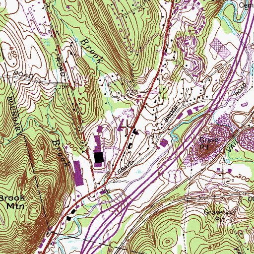 Topographic Map of Brook Center Shopping Center, CT