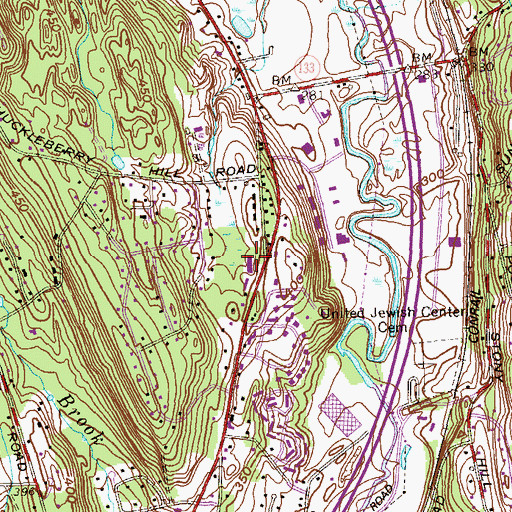 Topographic Map of Brookfield Office Park, CT