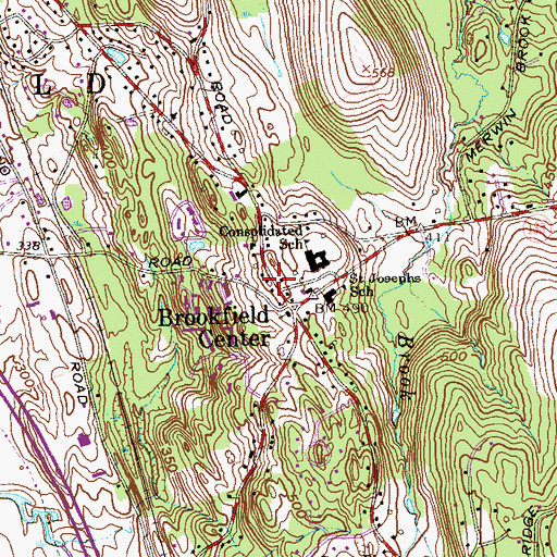 Topographic Map of Brookfield Town Office, CT