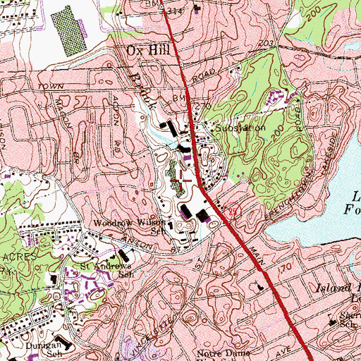 Topographic Map of Brookside Shopping Center, CT