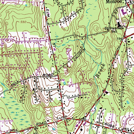 Topographic Map of Bugg Hill, CT