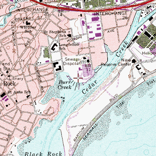Topographic Map of Burr Creek Marina, CT