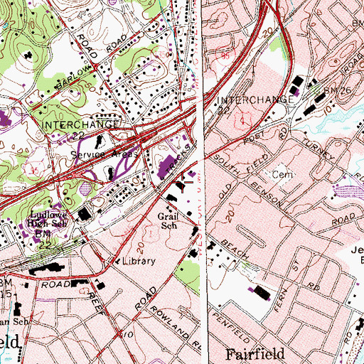 Topographic Map of Burr Homestead, CT