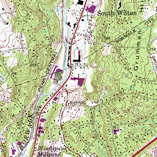 Topographic Map of Caldor Shopping Center, CT