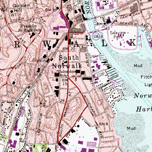 Topographic Map of Calvary Baptist Church, CT