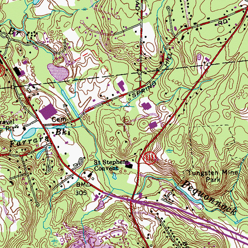 Topographic Map of Camp Trefoil, CT