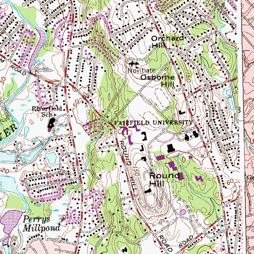 Topographic Map of Campion Hall, CT