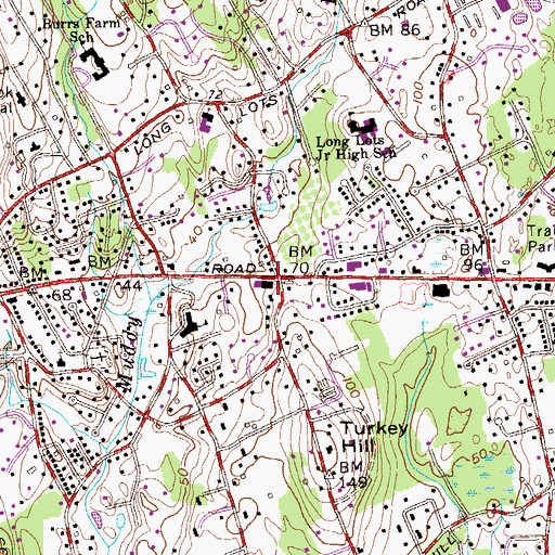 Topographic Map of Carriage Hill Shopping Center, CT