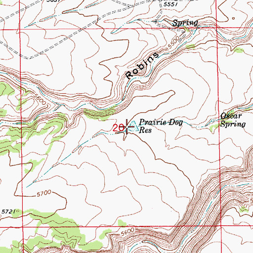 Topographic Map of Prairie Dog Reservoir, CO
