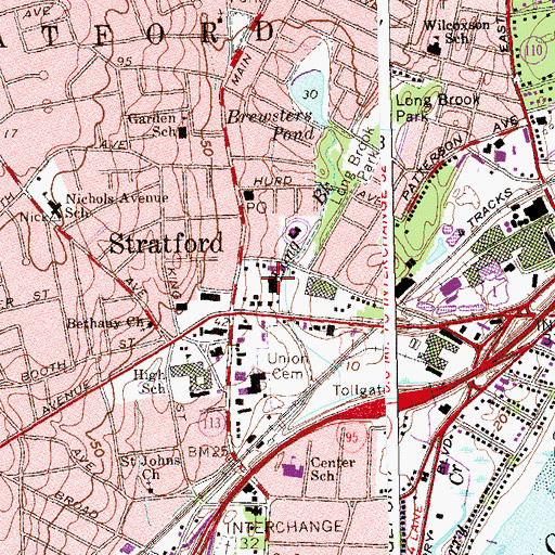 Topographic Map of Center School, CT