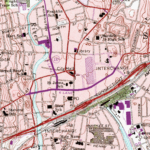 Topographic Map of Central Park, CT