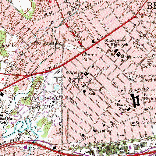 Topographic Map of Centro Christiano Church, CT
